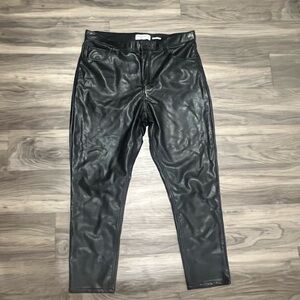 Abercrombie & Fitch Vegan Leather Trousers - Black